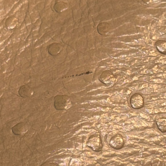 ♠️Kate Spade Houston Street Maria Brown Ivory Foldover Ostrich Shoulder Bag - Picture 16 of 16